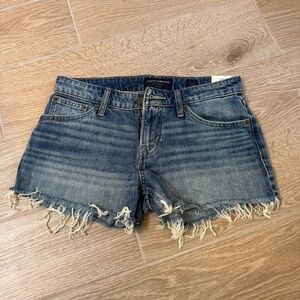 NWT Lucky Brand Women's Blue Distressed Denim Cutoff Shorts Size 0/25